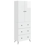 vidaXL Ensemble de Meubles 2 Pièces Blanc brillant 66 x 34 5 x 90 cm