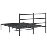 vidaXL Cadre de lit métal avec tête de lit noir 135x190 cm