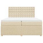 vidaXL Sommier à lattes de lit avec matelas Crème 200x200 cm Tissu