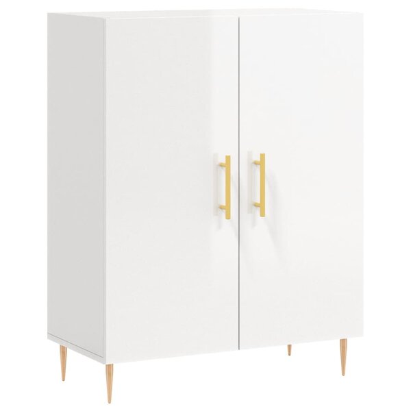 vidaXL Buffet Blanc brillant 69 5x34x90 cm Bois d'ingénierie