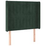 vidaXL Tête de lit avec oreilles Vert foncé 93x16x118/128 cm Velours