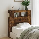 vidaXL Tête de lit à LED chêne fumé 100x18 5x103 5cm bois d'ingénierie
