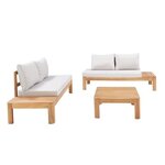 Banquette de jardin en bois d'acacia FSC 2 personnes avec coussins - SANA