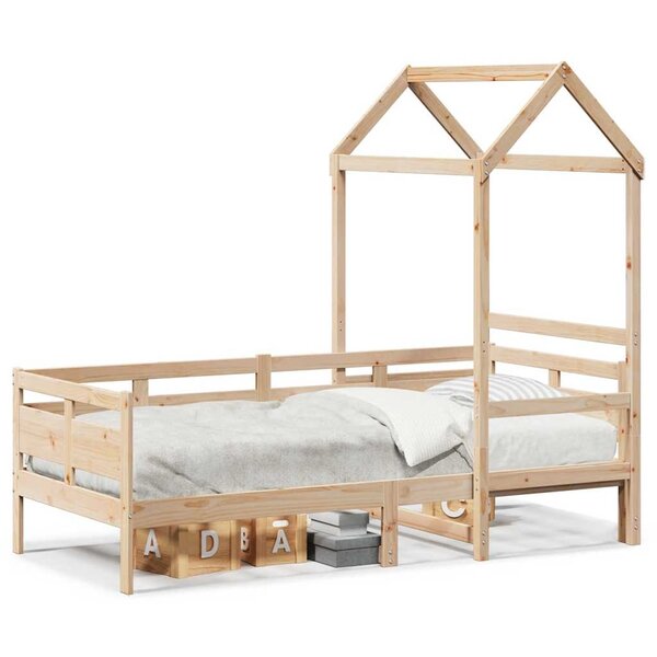 vidaXL Lit de jour avec toit sans matelas 90x190 cm bois massif