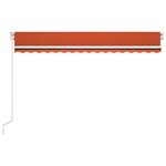 vidaXL Auvent automatique capteur de vent LED 450x350 cm Orange marron