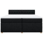 vidaXL Sommier à lattes de lit avec matelas Noir 200x200 cm Tissu