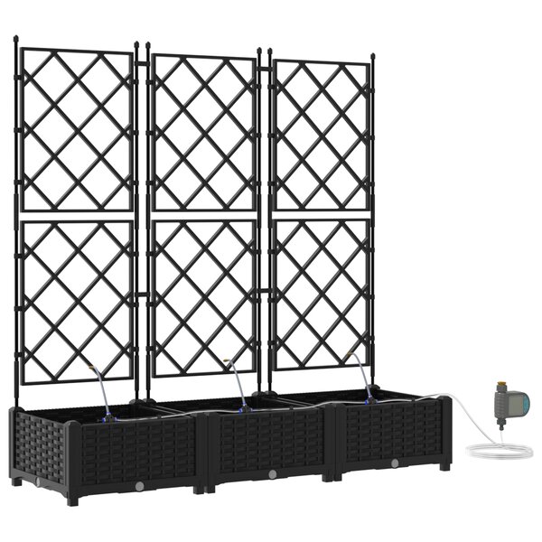 vidaXL Jardinières de jardin 1 pc Noir 120 x 40 x 126 cm Plastique