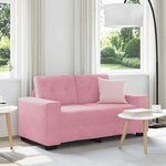 vidaXL Canapé deux places avec coussin Rose Velours