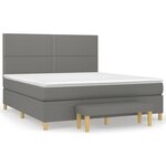 vidaXL Sommier à lattes de lit avec matelas Gris foncé 160x200cm Tissu