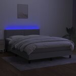 vidaXL Sommier à lattes de lit et matelas et LED Gris clair 140x190 cm