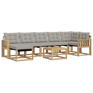 vidaXL Ensemble de canapés d'extérieur 8 pc Blanc et gris clair