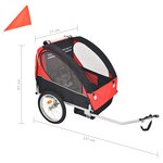 Vidaxl remorque de vélo pour enfants rouge et noire 30 kg