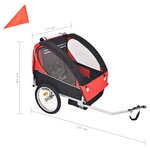 vidaXL Remorque de vélo rouge et noir 30 kg