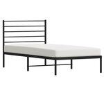 vidaXL Cadre de lit métal sans matelas avec tête de lit noir 107x203cm