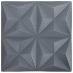 vidaXL Panneaux muraux 3D 24 Pièces 50x50 cm gris origami 6 m²
