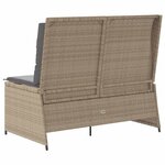 vidaXL Banc de jardin avec coussin Beige Poly rotin