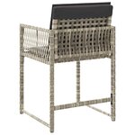 vidaXL Chaises de jardin avec coussins lot de 4 gris clair poly rotin