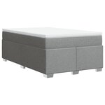 vidaXL Sommier à lattes de lit avec matelas Gris clair 120x200cm Tissu