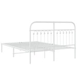 vidaXL Cadre de lit métal sans matelas et tête de lit blanc 135x190 cm