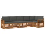 vidaXL Ensemble de canapés d'extérieur 6 pc Naturel et Anthracite
