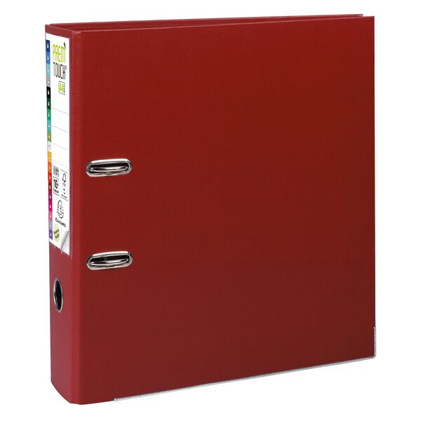 Classeur À Levier Prem'touch Intérieur Et Extérieur En Polypropylène - Dos 80mm - A4 Maxi - Bordeaux - X 10 - Exacompta