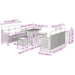 vidaXL Ensemble de canapé de jardin 9 Pièces Gris 90 x 55 x 71 cm