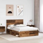 vidaXL Cadre de lit Bois ancien 150 x 200 cm Bois de pin massif