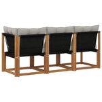 vidaXL Canapé d’extérieur milieu et coin avec coussin 3 Pièce Naturel
