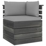 vidaXL Canapé d'angle palette de jardin avec coussins Bois de pin