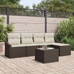 vidaXL Ensemble de salle à manger pour jardin 6 Pièces Marron  Crème