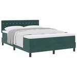 vidaXL Lit à ressorts avec matelas Vert foncé 140 x 190 cm Velours