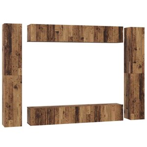 vidaXL Ensemble meuble TV 10 Pièces Bois Ancien Bois d'ingénierie