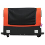 vidaXL Remorque de vélo noir et orange 45 kg fer