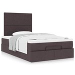 VidaXL Cadre de lit ottoman avec matelas marron foncé 120x190 cm tissu