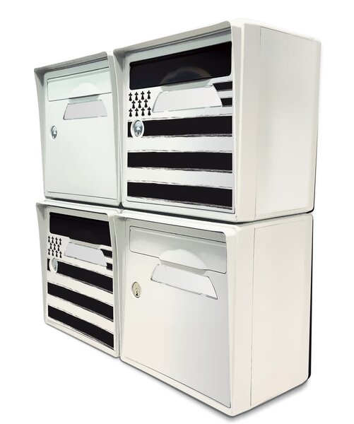 Pack de 4 boîtes aux lettres murales - 2x "Breizh" - 2x "Blanc ivoire"