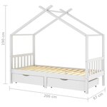 vidaXL Cadre de lit enfant avec tiroirs blanc pin massif 90x200 cm