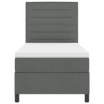 vidaXL Lit avec sommier gris foncé 100x200 cm tissu