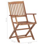 vidaXL Chaises pliantes 6 pièces avec coussins en bois d'acacia massif