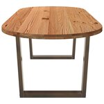 vidaXL Table à manger marron clair bois de chêne massif ovale