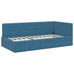 vidaXL Cadre de lit d'angle avec tête de lit Bleu 90 x 200 cm Velours