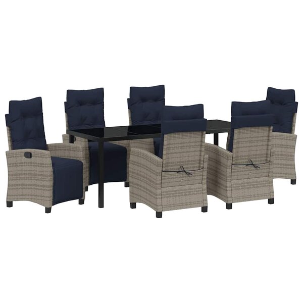 vidaXL Ensemble de salle à manger pour jardin 7 Pièces Gris polyrotin