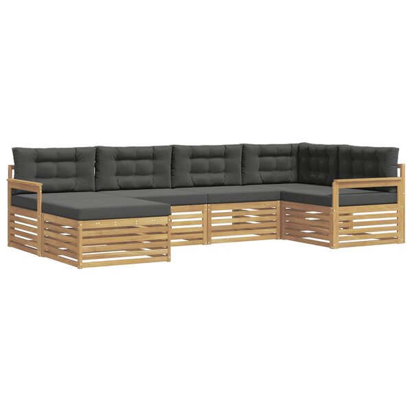 vidaXL Ensemble de canapés d'extérieur 6 pc Blanc et anthracite