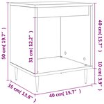 vidaXL Tables de chevet 2 Pièces chêne fumé 40x35x50 cm bois ingénierie