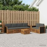 vidaXL Ensemble de canapés d'extérieur 7 Pièces Naturel et Anthracite