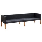 vidaXL Salon de jardin 3 Pièces avec coussins Résine tressée Noir