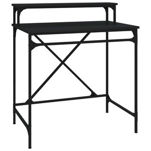 Bureau table poste de travail meuble d'ordinateur informatique étude 80 x 50 x 90 cm bois d'ingénierie et fer noir 02_0023923