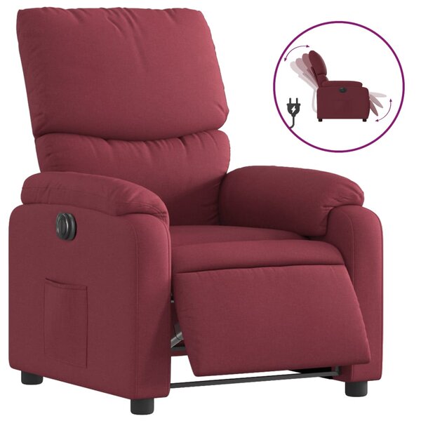 vidaXL Fauteuil inclinable électrique Rouge bordeaux Tissu