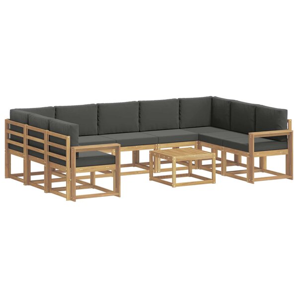 vidaXL Ensemble de canapés d'extérieur 10 pc Blanc et anthracite