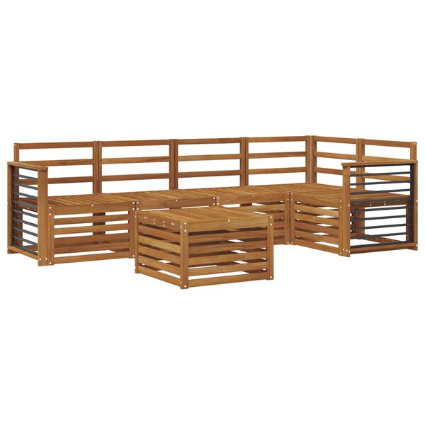 vidaXL Ensemble de canapés d'extérieur 6 pc Naturel Polyester