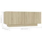 vidaXL Meuble TV Chêne sonoma 100x35x40 cm Bois d'ingénierie